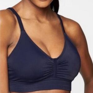 Athleta Stitched Band Bikini Top Blue 38B 38C New